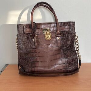 MICHAEL Michael Kors Dark Brown Crocodile Tote